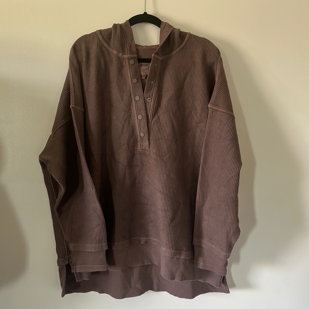 Aerie Textured Henley Hoodie